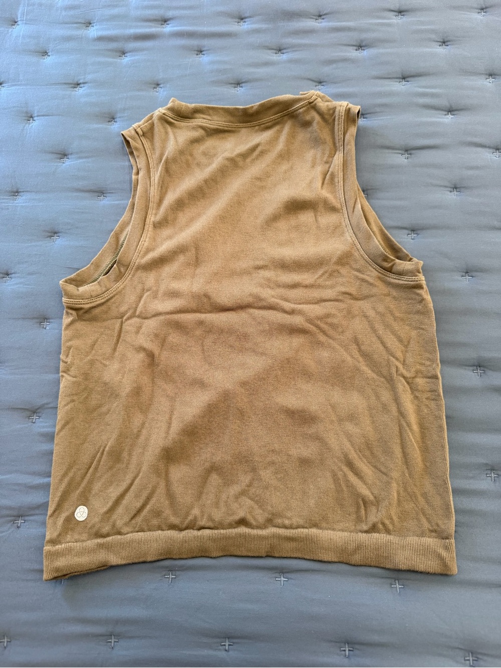 Zella Olive-Brown Ribbed Sleeveless Tank Top